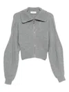 Sportmax Grey Zip-up Cardigan In Wool And Cashmere In Gray