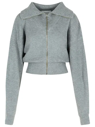 Sportmax Calipso Medium Grey Cashmere Blend Cardigan In Gray
