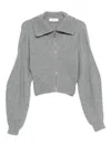 Sportmax Grey Zip-up Cardigan In Wool And Cashmere In Gray