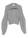 Sportmax Grey Zip-up Cardigan In Wool And Cashmere In Gray