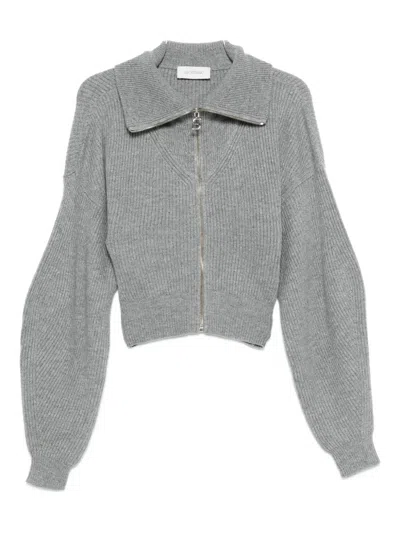 Sportmax Calipso Wool Blend Cardigan In Gray