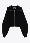 Sportmax Calipso Zip-up Cardigan In Wool And Cashmere In Black