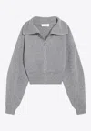 Sportmax Grey Zip-up Cardigan In Wool And Cashmere In Gray