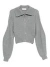 Sportmax Grey Zip-up Cardigan In Wool And Cashmere In Gray