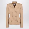 Sportmax Camel-coloured Double-breasted Jacket In Beige