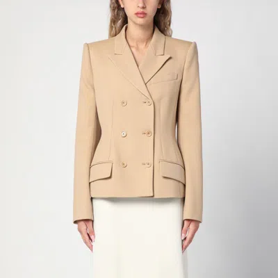 Sportmax Camel-coloured Double-breasted Jacket In Beige