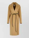 Sportmax Camel Virgin Wool Robe Coat In Brown