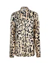 Sportmax Armony Animal Patterned Long-sleeved Shirt In Blue Beige