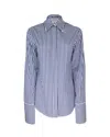Sportmax Striped Collared Shirt Cuffed Sleeves In 020