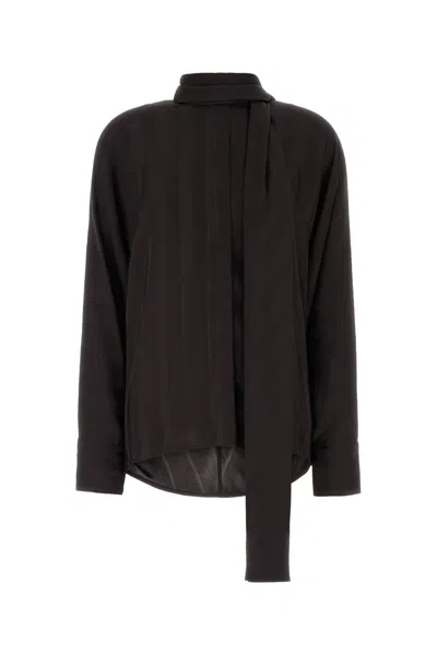 Sportmax Viscose Corsaro Shirt Long Sleeves Scarf In Black