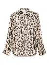 Sportmax Armony Silk Shirt With Graphic Print In Beige