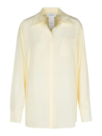 Sportmax 'silk Shirt With Long Sleeves And Collar' In White
