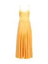 Sportmax V-neck Spaghetti-strap Dress In Yellow