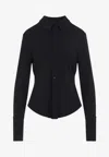 Sportmax Long Sleeve Collared Shirt With Open Back In Black