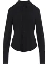 Sportmax Long Sleeve Collared Shirt With Open Back In Black