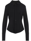 Sportmax Long Sleeve Collared Shirt With Open Back In Black
