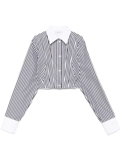 Sportmax Candy-stripe Shirt In Gray
