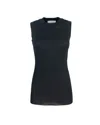 Sportmax Canotta Nera In Cotone A Costine In 005