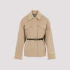 Sportmax Wool Jacket Belt Flap Pockets In Neutral