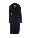 Sportmax Cappotto Zannata Oversize In Double Di Lana In Black