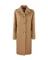 Sportmax Brown Wool Midi Coat In 001