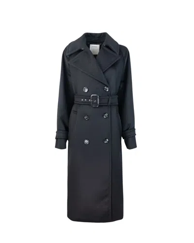 SPORTMAX LEANDRO BLACK COAT IN PURE WOOL