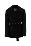 Sportmax Wool Orchis Coat Waist Belted Double-breasted Sleeves Lapels In Black