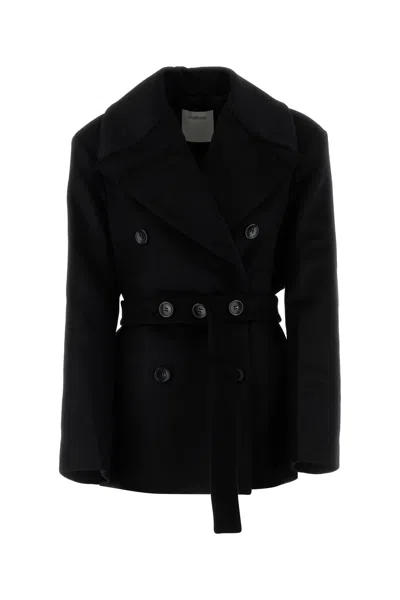 SPORTMAX SPORTMAX BLACK WOOL ORCHIS COAT