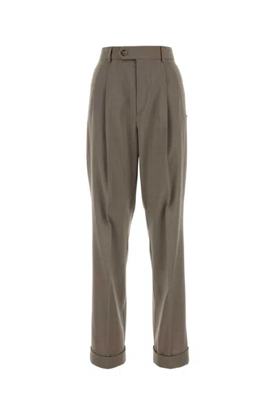 Sportmax Cappuccino Wool Tailored Straight Pants In Camel