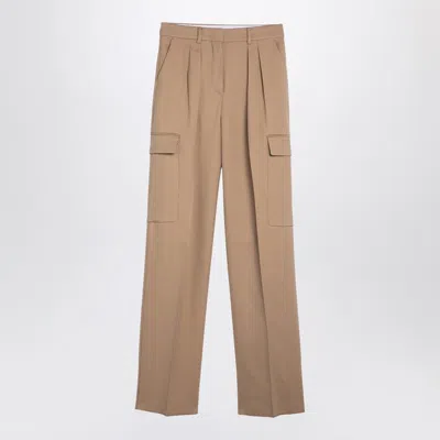 SPORTMAX CARAMEL-COLOURED CARGO TROUSERS