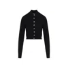 Sportmax Perseo Cropped Wool Cardigan Collar In Black