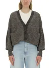 Sportmax Cardigan "pool" Maxi In Grey