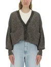 Sportmax Cardigan "pool" Maxi In Grey