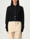 Sportmax Virgin Wool Cardigan With Classic Collar And Retro Charm In Black
