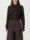 Sportmax Knitwear With Long Sleeves And Regular Collar In Brown