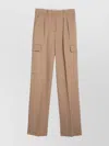 Sportmax Cargo Trousers With Belt Loops And Pockets In Brown