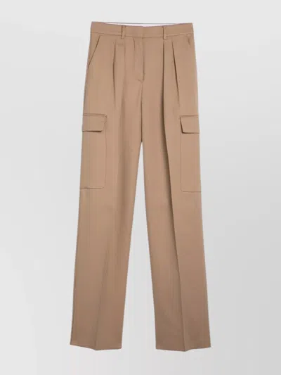 SPORTMAX CARGO TROUSERS WITH BELT LOOPS AND POCKETS