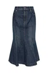 SPORTMAX CASA FLARED DENIM MIDI SKIRT
