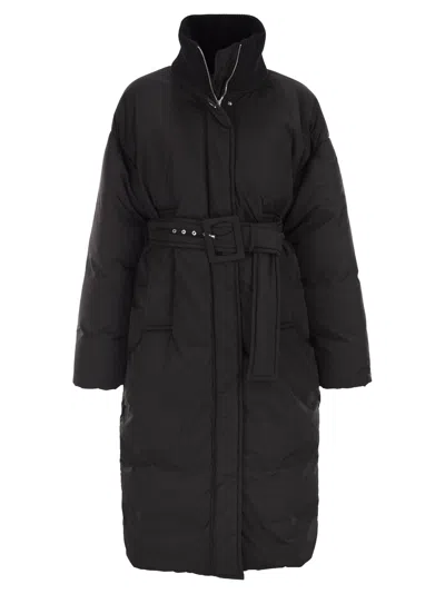 Sportmax Casarsa Long Water Repellent Down Jacket In Black