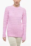 Sportmax Perforated Pattern Crewneck Sweater In Pink
