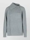 Sportmax Cashmere Blend Sweater With Zip And Pocket In Gray