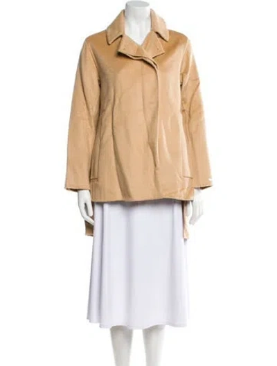 Pre-owned Sportmax Cashmere Faux Fur Coat In Neutral