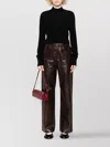 Sportmax Cashmere Mock Neck Cropped Sweater In Black