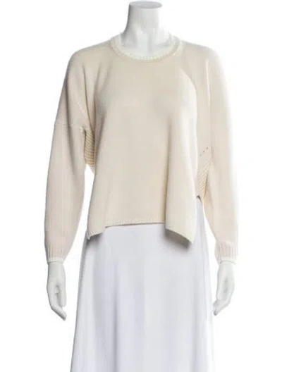 Pre-owned Sportmax Cashmere Scoop Neck Sweater In Neutral