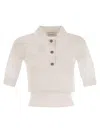 Sportmax Casta Button Detailed Short-sleeved Polo Top In White