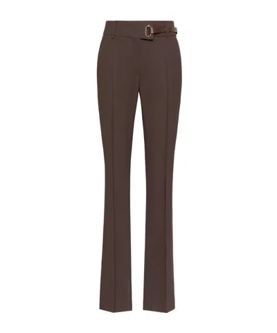 Sportmax Casual Pants With Belt Loops In Brown