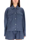 Sportmax Oversized Virgin Wool Jacket Pockets In Blue