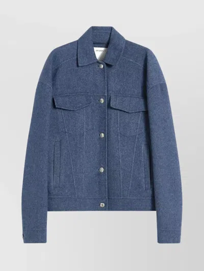 Sportmax Celso Jacket With Chest Pockets And Long Sleeves In Blue