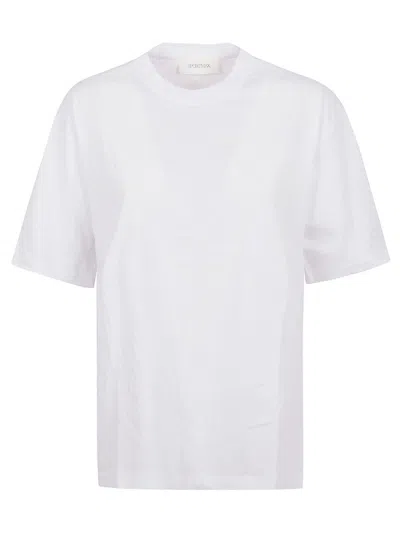 Sportmax Cerwneck Short-sleeved T-shirt In Bianco
