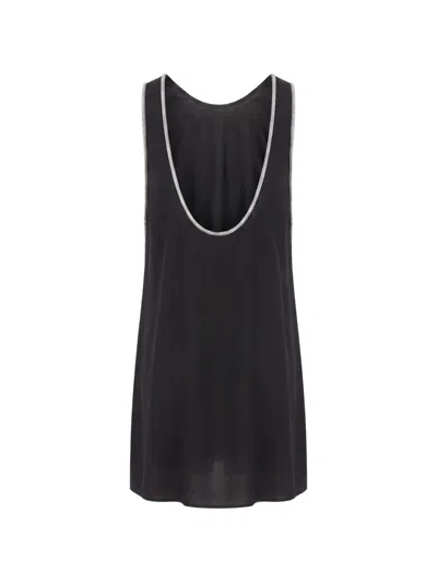 Sportmax Chain-trim Shift Mini Dress In Black